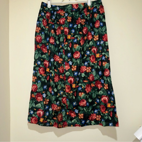 Women’s Vintage Homemade Cottagecore Grandma Floral Midi Length Flowy Skirt NEW - Picture 1 of 13
